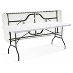 Table de jardin pliante 8 places Blanc - 180cm x 74cm x 75cm