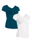 Bshirt Organic Cotton Blend Lift The Flap Breastfeeding Materntiy T-Shirt, Pack of 2