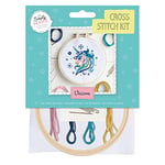 Simply MAKE Kit de broderie au point de croix – Motif licorne pour enfants et adultes, avec cerceau, fil à broder, tissu et aiguille – Parfait pour les travaux manuels pour adultes et les débutants –