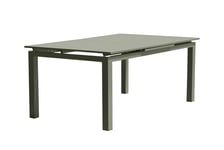 Table de jardin MIAMI (180/240x100 cm) en aluminium avec rallonge automatique - KAKI