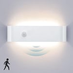 Lightess Applique Murale Intérieure LED Detecteur De Mouvement16W Blanc Neutre 4500K Lampe Murale Sans Fil Aluminium Luminaire Mural Moderne Chambre Salon Cuisine Couloir Escalier Hôtel Hall Entrée