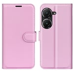 Asus Zenfone 9 5G - Läderfodral / plånbok Rosa