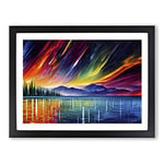 Special Aurora Borealis Vol.3 Abstract H1022 Framed Print for Living Room Bedroom Home Office Décor, Wall Art Picture Ready to Hang, Black A3 Frame (46 x 34 cm)