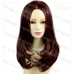 Wiwigs Soft Face Framed Long Dark Auburn Red Natural Mix Ladies Wig