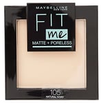 Maybelline New-York - Poudre Compacte Fit Me Matte & Poreless - Peaux normales à grasses - 105 Ivoire Naturel - 9 g