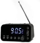 Radio-réveil pour Chambre à Coucher, Radio-réveil Dab/FM avec 5 Stations Préréglées, Deux Ports USB, Fonction Snooze, Minuterie de Sommeil Programmable, écran LED Blanc