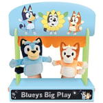 Bluey Wooden Puppet Theater Playset - FSC-Certified Wood, Includes 2 Hand Puppet