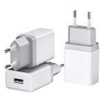 Chargeur USB 12W (5V/2,4A) Paquet de 3 Bloc Prise USB Adaptateur USB Chargeur Murale USB Prise Secteur USB Chargeur Universel Compatible avec iPhone Samsung Huawei Xiaomi Chargeur Telephone