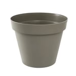 Pot rond - EDA Plastique - Toscane - Ø15cm - 1.6L - taupe