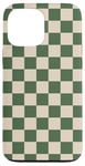 iPhone 13 Pro Max Green and Cream Classic Checkered Big Vintage Checkerboard Case