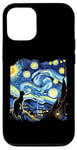 Coque pour iPhone 12/12 Pro Van Gogh Black Cat Starry Night Amoureux des chats