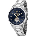 Maserati Montre Automatique pour Hommes Dépasser Mouvement A Vue 42 MM Dial Bleu