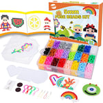 Perles à Repasser 24 Couleurs 4000 Fusible Perles Jouets avec Plaques Brucelles D'accessoires Kit de Perle a Repasser Bricolage Loisirs Créatif pour Enfants Garçon Filles, 5mm