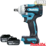 Makita DTW300Z 18V 1/2" LXT Brushless Impact Wrench With 2 x 6.0Ah Batteries