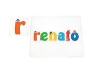 Little Helper LHV-RENATO-COASTERANDPLACEMAT-15IT Dessous de verre et sets de table avec finition brillante, personnalisés pour garçons Nom Renato, multicolore, 21 x 30 x 2 cm