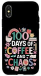 Coque pour iPhone X/XS Fan de 100 Days of Coffee Teacher