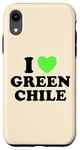 Coque pour iPhone XR I Love Green Chili Nourriture épicée au piment chaud rôti au Nouveau-Mexique