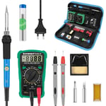 60W Digital 200-450℃ Kit de fer à souder à température réglable Multimètre électrique Pompe à dessouder Outil de soudage professionnel Ensemble