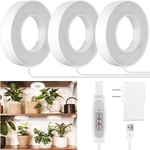 Plafonnier pour plantes d'intérieur, 144 LED à spectre complet, bande pour plantes 5 V, interrupteur automatique 4/8/12 heures, 4 niveaux de