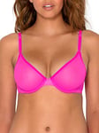 Smart & Sexy Women's Sheer Demi Underwire Bra, Electric Pink (Mesh), 34DD