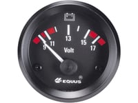 Equus 842060 Bil Indbygningsinstrument Voltmeter Måleområde 9 - 17 V Standard Gul, Rød, Grøn 52 Mm