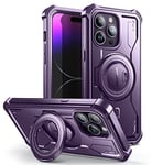 Dexnor for iPhone 14 Pro Max Case Compatible for MagSafe[Built in Screen Protector and Kickstand],Heavy Duty Military Grade Protection Shockproof Protective Cover for iPhone 14 Pro Max - Dark Purple