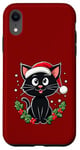 Coque pour iPhone XR Chat Noir Noël - Vacances pour chat mignon