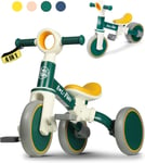 LOL-FUN Toddler Balance Bike for 1 2 Years Old, 4 in 1 Baby Bicycle Forest Gree