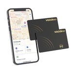 VOCOlinc Traqueur Portefeuille Card Lot de 2, Fin 1.6mm Smart Air Traceur Tag Compatible avec App Localiser Apple (iOS Uniquement), Bluetooth Tracker d'objets pour Bagages, Valise, Sac, Noir