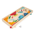 Janod - Flipper en Bois Rétro - Jeux de Société Enfant - Jeu d'Adresse - Apprentissage Stratégie et Concentration - Certifié FSC - Dès 5 ans, J02088