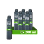 Dove Men+Care Fresh Antiperspirant Aerosol deodorant for men with ¼ moisturising cream for 48h sweat and odour protection 6x 200 ml