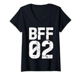 Womens Vintage BFF 02 Best Friends Matching Bestie Friendship Day V-Neck T-Shirt