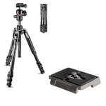 Manfrotto Befree Advanced Kit Photo de Voyage, Verrouillage à Levier, Aluminium, Tête à Rotule et Plaque 200PL à Détachement Rapide avec 1/4", Compact pour DSLR Reflex, Mirrorless, Accessoires Photo