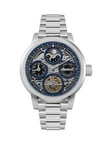 Ingersoll 1892 The Arc Automatic Mens Watch With Blue Skeleton Dial And Stainless Steel Bracelet