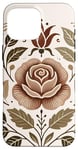 Coque pour iPhone 16 Pro Max Rose florale botanique, style bohème minimaliste, roses d'amour