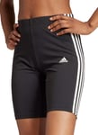 adidas Essentials 3 Stripes Womens Short Tights Black Running Fitted Run Shorts