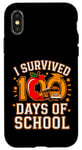 Coque pour iPhone X/XS Graphique vintage I Survived 100 Days of School Bus