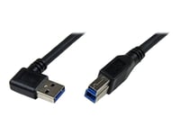 StarTech.com Câble USB 3.0 SuperSpeed A vers B coudé à angle droit de 90° 1 m - Câble USB 3.0 AB - M/M - 1x USB A (M) 1x USB B (M) Noir 1m - Câble USB - USB Type B (M) pour USB type A (M) - USB...