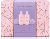 Baylis &Amp  Harding Kosmetikset Baylis &Amp  Harding Jojoba, Vanilla &Amp  Almond Oil Luxury Candlelit Bathing: Badskum, 300 Ml + Duschkräm, 300 Ml + Kropps- Och Handlotion, 50 Ml + Doftljus, 60 G