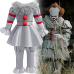 Stephen King's It Pennywise Cosplay Kostym Barn Pojke Flicka Halloween Maskeraddräkt 130cm