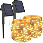 Lumières solaires, Litogo 10m 100 Led Waterproof Solar String Lights Outdoor 8 Modes Decoration Light For Garden, Patio, Yard, Home, Christmas, Wedd