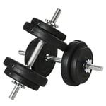 HOMCOM 20KG Adjustable Dumbbells Weight Set Hand Weight for Body Fitness