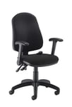 Office Hippo Desk Chair, Ergonomic Home & Office Chair With Adjustable Seat, Back, Flip Up Arms & Lumbar Pump For Comfort & Support, Computer Chair For Daily Use - Black