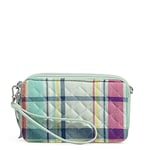 Vera Bradley Women's All in One Crossbody Purse with RFID Protection, Pastel Plaid-Recycled Cotton, Size