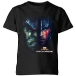 T-Shirt Enfant Marvel - Thor Ragnarok - Visage Divisé de Hulk - Noir - 7-8 ans