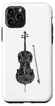 Coque pour iPhone 11 Pro Cello et Archet (Noir Ancien) Violoncello