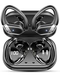 Wireless Earbuds, 2024 Bluetooth 5.4 Headphones Sports, 50H Stereo Wireless Earphones with Mic CVC 8.0 Noise Reduction, 1.5 H USB-C Fast Charge, IP7 Waterproof Wireless Headphones for Running, Black