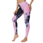 Yoga Pants Sport Workout Sexy,Pantalon de Yoga Jacquard tie-Dye Bubble Taille Haute Fesses-Tie Dye 01_L #,Legging de Sport Femme avec Compression