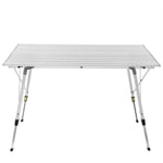 Table de camping jardin en aluminium avec sac de transport pour 4-6 personnes