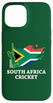 Coque pour iPhone 15 Couleurs du drapeau sud-africain Cricket Afrique du Sud